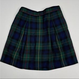 Land’s End Skort Skirt Hunter Green Navy Uniform Schoolgirl Plaid Pleated New